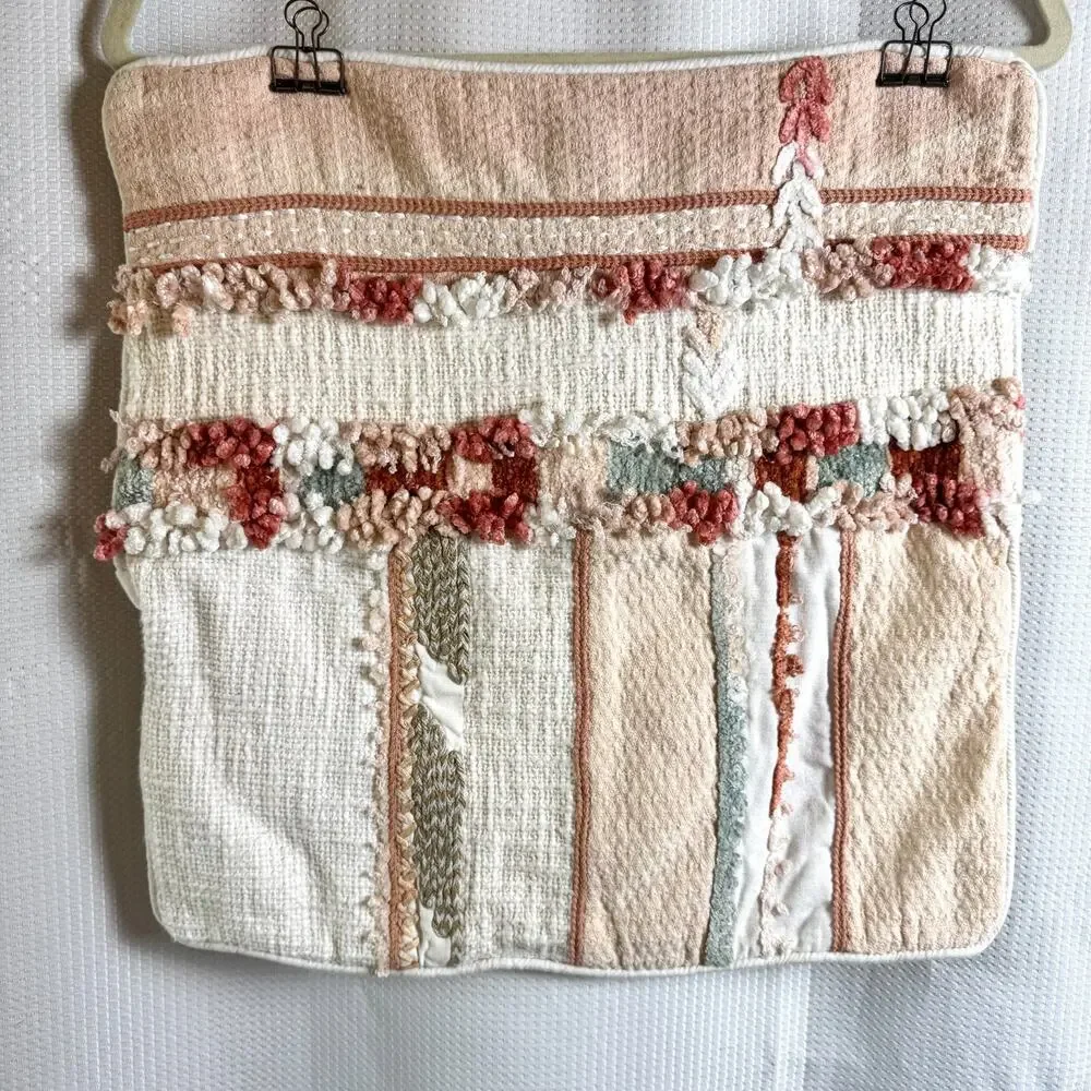 Pier One Pillow Cover Woven Natural Cotton Decorative Accent 17x17